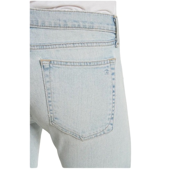 RAG & BONE Dre Glena Jeans Mid-Rise Distressed Light Wash Style W1590K510GLE - Picture 6 of 16